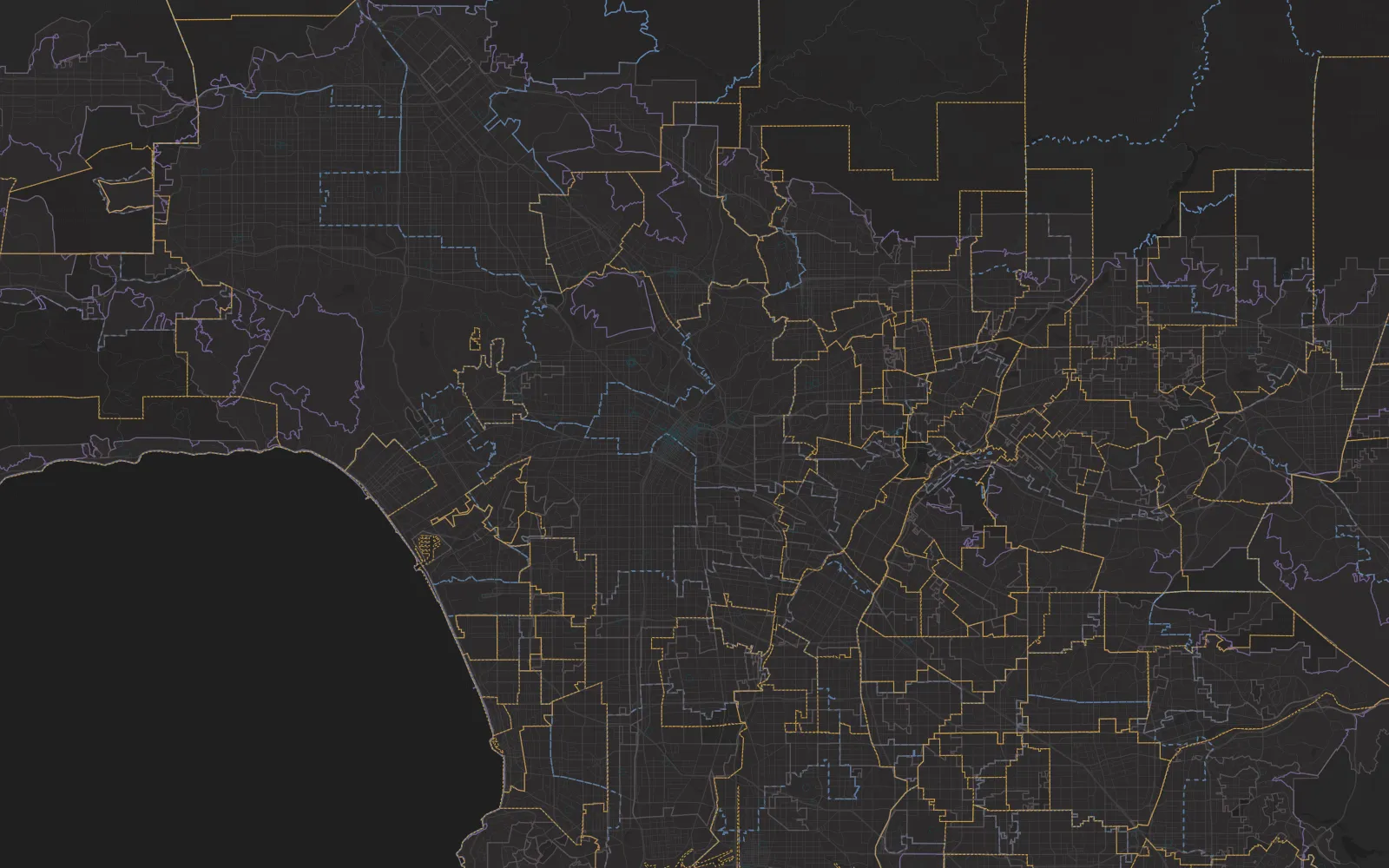 Los Angeles basin zoning and jurisdiction boundaries