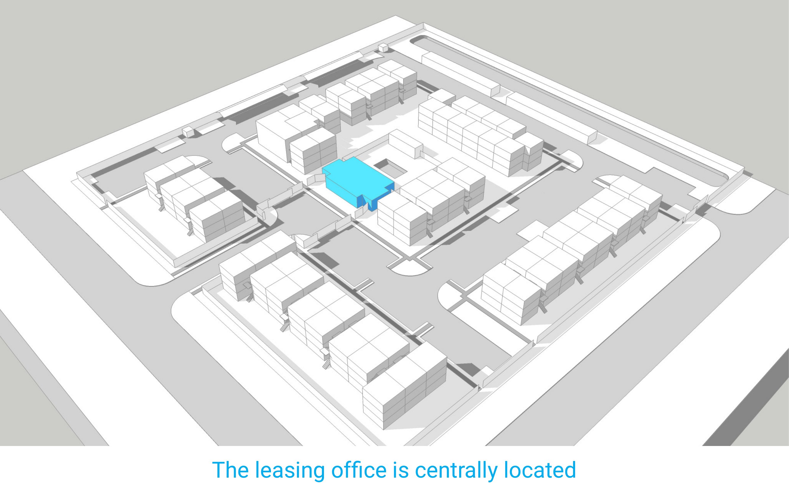 The leasing office is centrally located